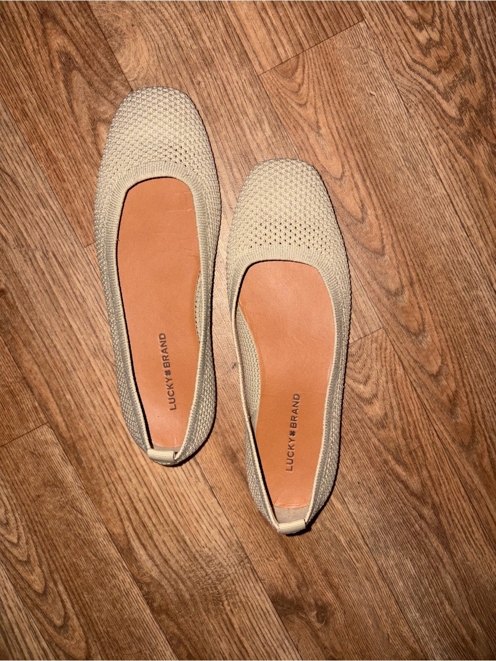 Lucky Brand Beige Knit Ballet Flats